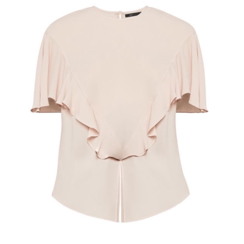 Bcbgmaxazria Ruffle Split Front Top - Picture 4 of 11